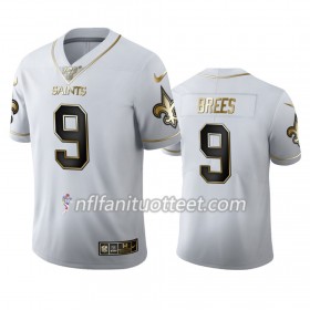 Miesten New Orleans Saints NFL Pelipaita Drew Brees 9 Nike Valkoinen Golden Edition 100th
